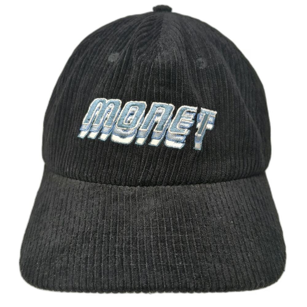 Monet Skateboards 5 Panel Black One Size Corduroy Embroidered Logo Skate Hat